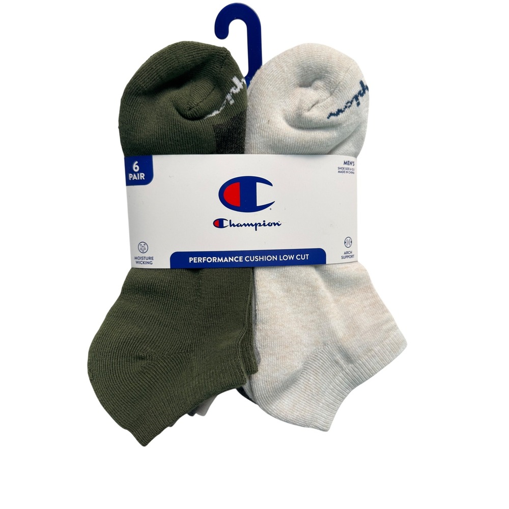 Champion Mens Performance Cushion Low Cut Socks 6 Pair Pack Multi